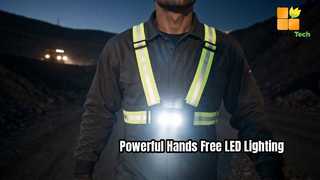 LED Reflective Chest Light Vest | USB Rechargeable Work Safety Chest Lamp for Mining Construction Ni