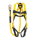 45mm Yellow Black Body Harness Safety ANSI Full Body Harness With Lanyard