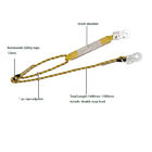 1460 To 1988mm Adjustable Safety Lanyard Yellow Energy Absorber Kernmantle Rope Lanyard