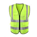 Industrial Quick Dry Reflective Safety Vest Polyester Construction Safety Vest With Pockets