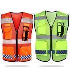 120gsm Construction Worker Reflective Safety Vest Lightweight Orange Reflector Jackets
