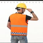 100%Polyester Worker Orange Vest Reflective Safety Vest Flame Resistant Hi Vis Vest For Personal  Safety