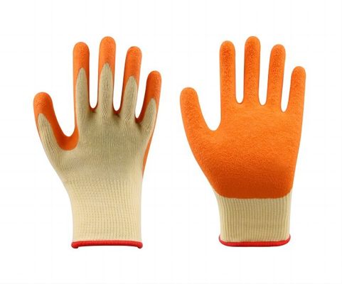 Buy Crinkle Latex Finish Rubber Dipped Gloves with 10 Gauge Polyester Liner EN388 CE UKCA Certified Safety Work Gloves online manufacture