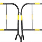 100cm Yellow Black Metal Traffic Road Barrier Cades Road Safety Accessories With Hook