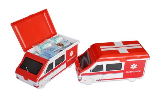Buy Ambulance-Shaped First Aid Kit with ABS Plastic Body and Compact 230x105x100mm Size for Emergency Use online manufacture
