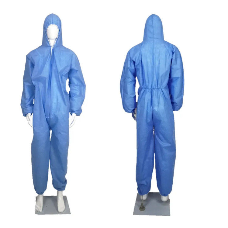Blue S-2XL Safety Disposable Protective Coverall Clothing SMS Medical Coverall Suit