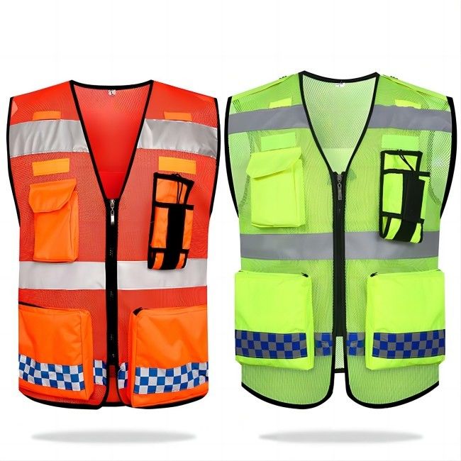 120gsm Construction Worker Reflective Safety Vest Lightweight Orange Reflector Jackets