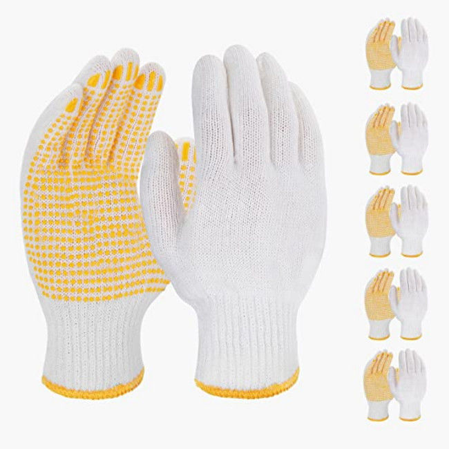L XL XXL Wear Resistant Hand Cotton Gloves Safety Non Slip Work Gloves