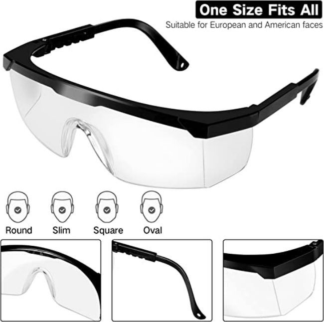 Unisex Clear Eye Protection Safety Glasses Anti Scratch Anti Fog Safety Goggles