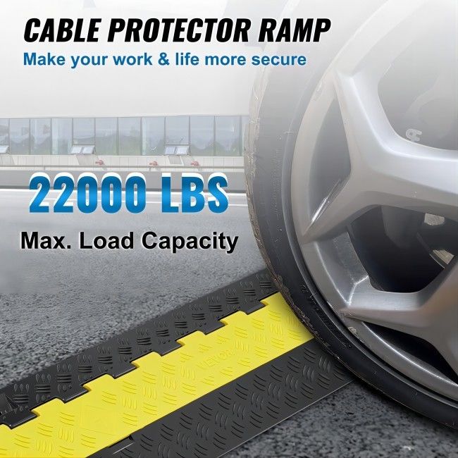 Outdoor Cable Protector Rubber Speed Hump 2 Channel Low Profile Speed Bump