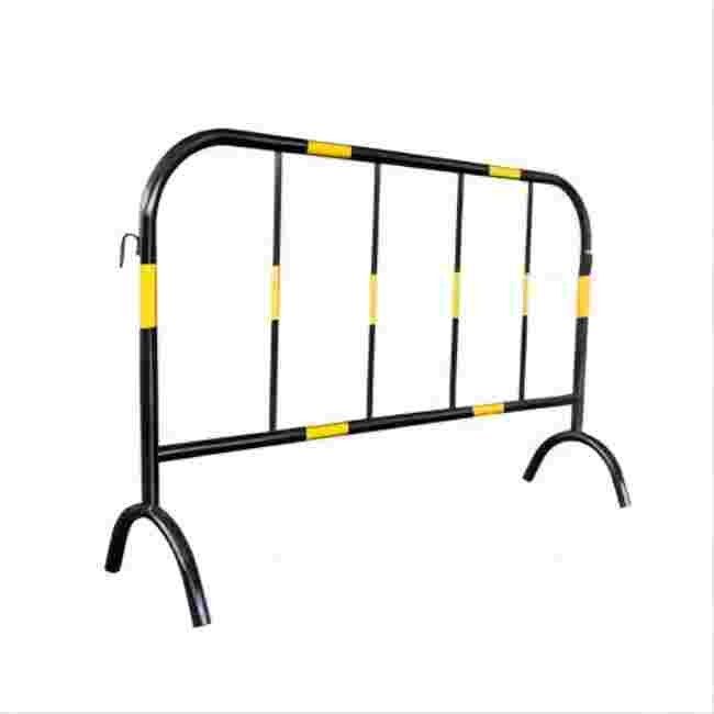 100cm Yellow Black Metal Traffic Road Barrier Cades Road Safety Accessories With Hook