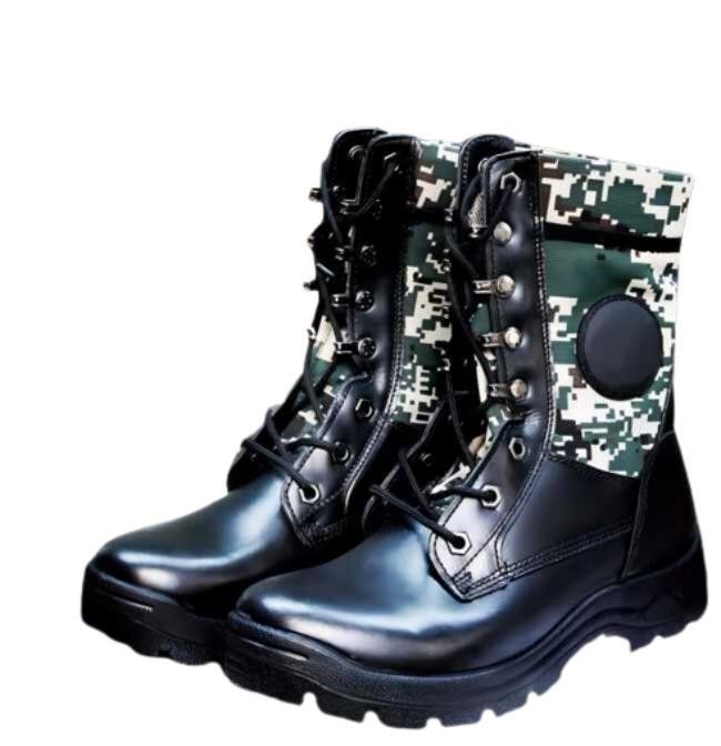 Anti Slip Military Combat Tactical Boots Anti Smash Rubber PU Out