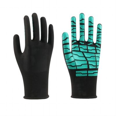 Good price 13 Gauge Rubber Dipped Gloves with Latex Dots Coating and Open Back Design for Enhanced Grip and Comfort online