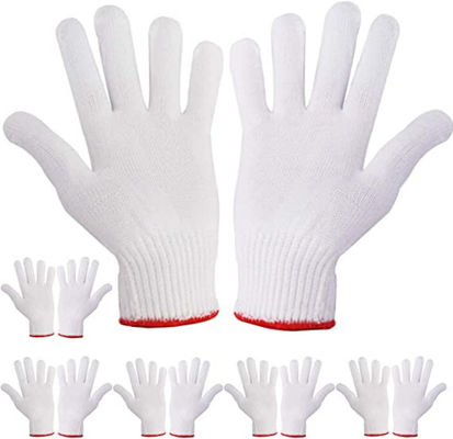 Good price White Washable and Reusable Work Gloves with Safety Grip Protection Made of 90% Cotton 10% Nylon online