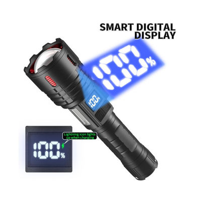 Good price Powerful 1500-1600 Lumens LED Torch Flashlight with Rechargeable Type-C USB and Telescopic Zoom for Camping Hiking Outdoor online