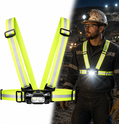 Good price IPX4 Waterproof Chest-Mount Work Light with Dual-Light Source and Reflective Strap for Hands-Free Night Work online