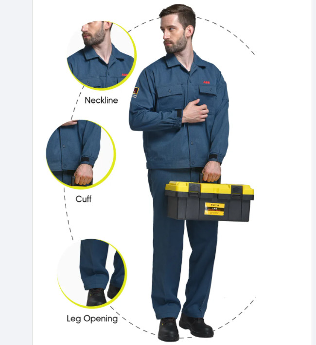 Electrical Engineer Safety Work Uniforms Fireproof Work Clothing For