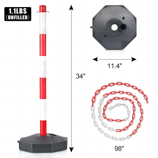2 Pack 86cm Traffic Delineator Cones With Fillable Base Road Safety